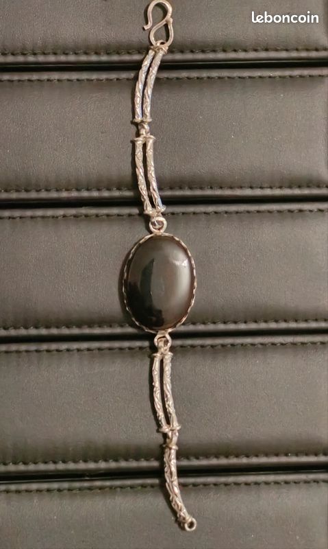 36.95 GR très beau bracelet argent grosse AQEEQ agate (image 9)