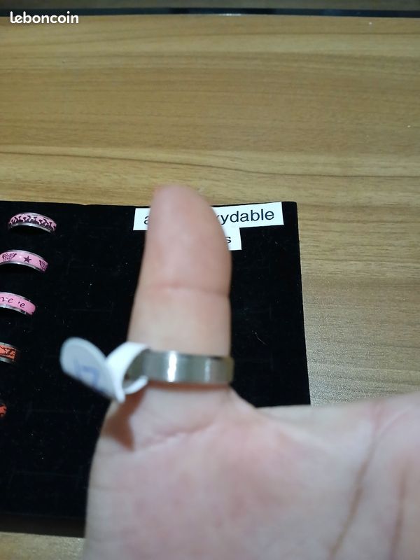 Bague en acier inoxydable neuf taille 21 (image 5)