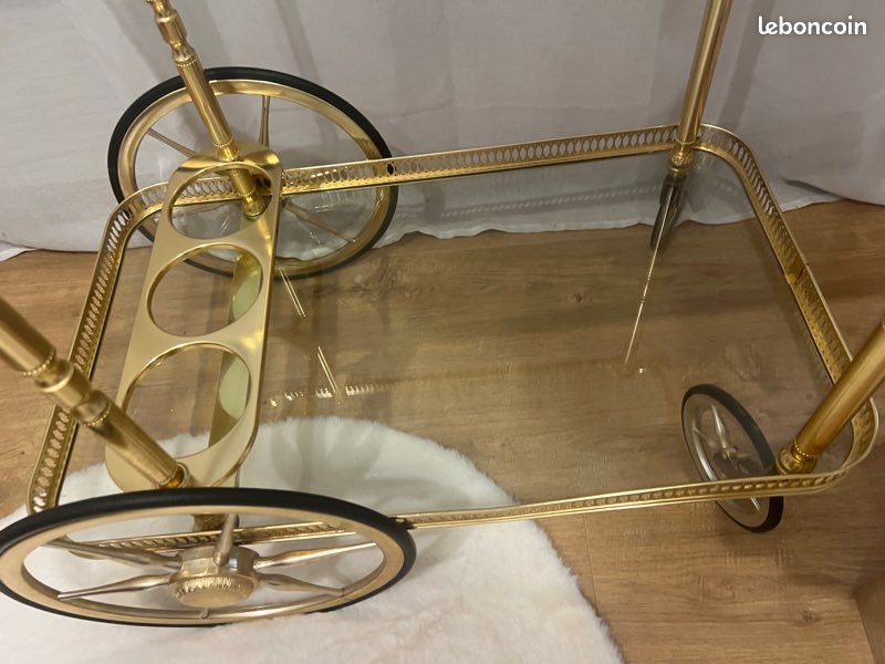 Servante doré vintage d’époque table roulante (image 3)