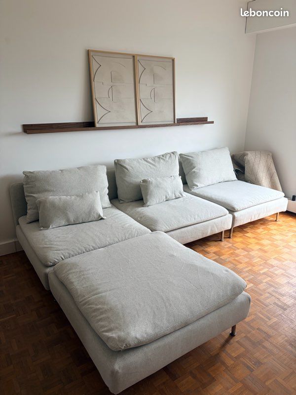 Canapé IKEA SÖDERHAMN beige/brun avec méridienne – Très bon état (image 1)