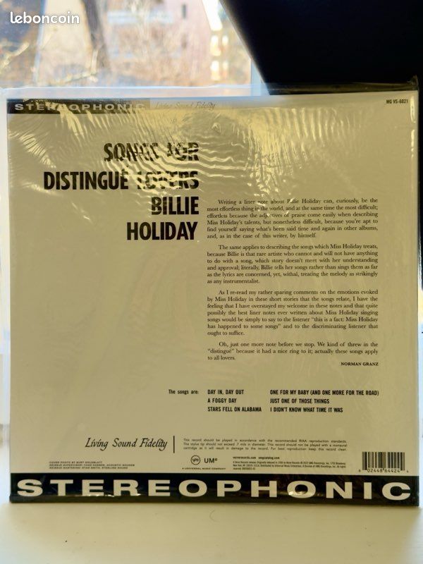 Album vinyle Jazz - Billie Holiday, Songs for Distingué Lovers (image 2)