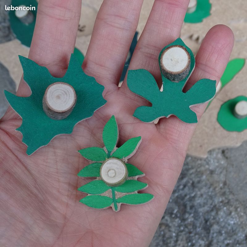 [Fait main][NEUF] Puzzle / jeu d'encastrement feuilles d'arbre, animaux, plantes (image 2)