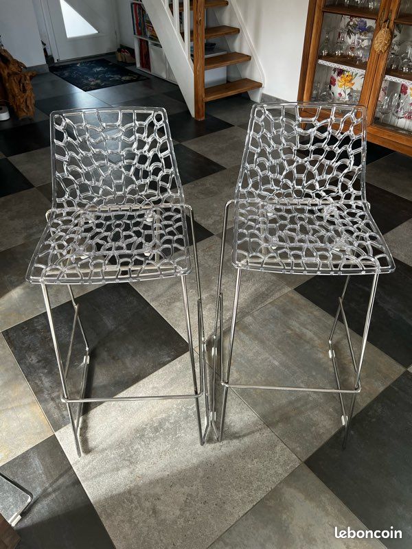 Tabouret design transparents lot de 2 (image 1)
