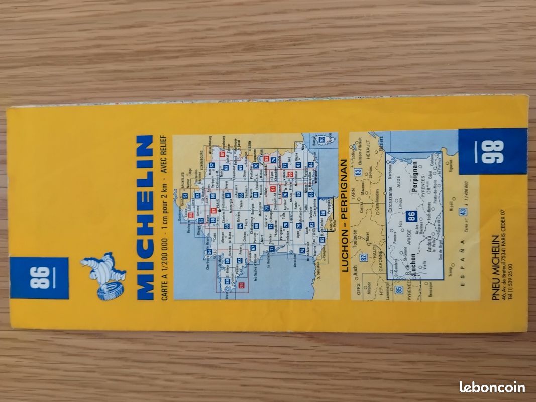 Ancienne Carte Routière Michelin Collector – 200 000e – Luchon-Perpignan