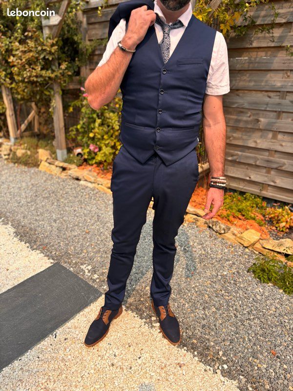 Costume Celio Veste Costume Homme Bleu Marine Costumes Celio Bleu Marine  Vêtements