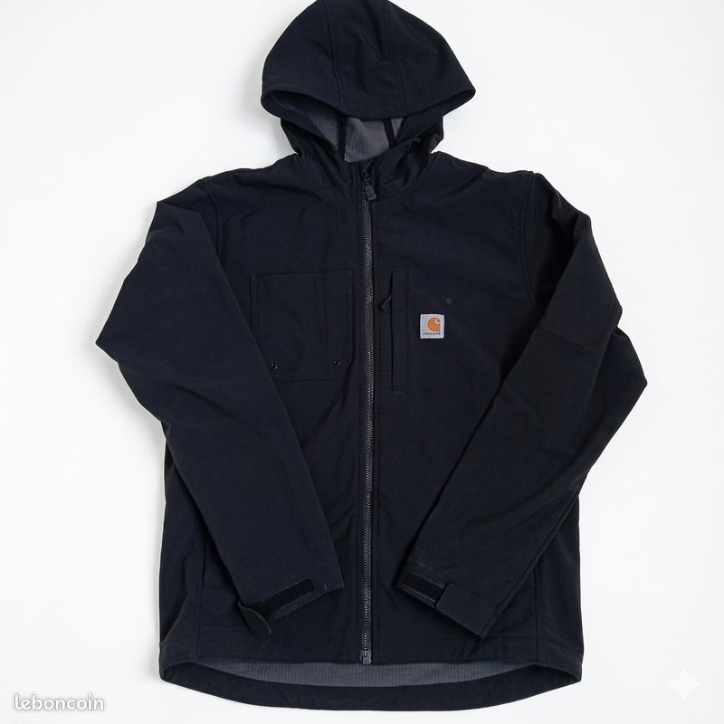 Veste a Capuche Noir Carhartt Pour Homme Taille M. Softshell Carhartt Rain Defender (image 1)