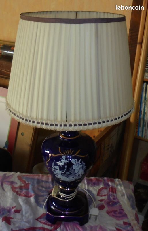 Veritable lampe vintage italienne bleue (image 1)