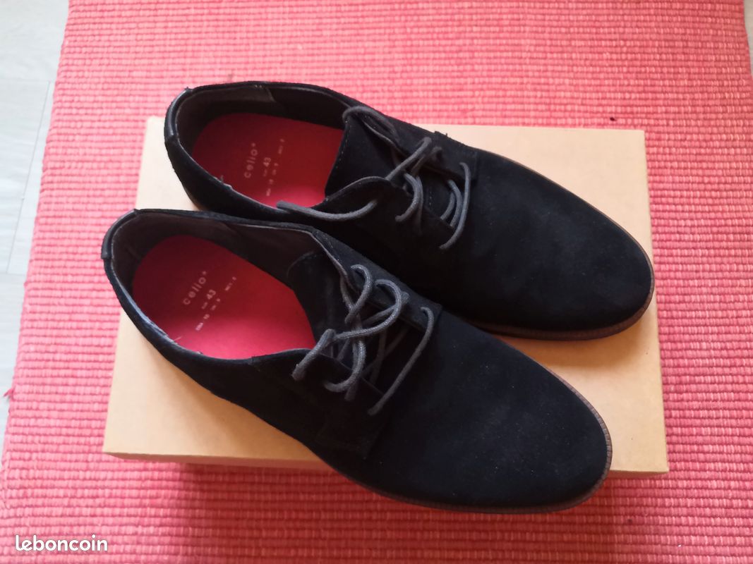 Derbies en cuir - noir- taille 43 (image 1)