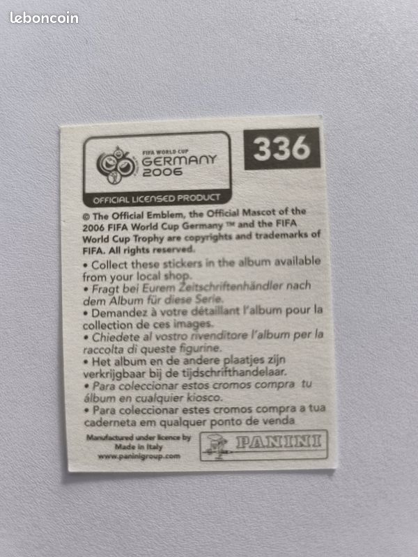 Stickers panini foot FIFA World Cup Germany 2006 n°336 Alberto Gilardino Italie (image 4)