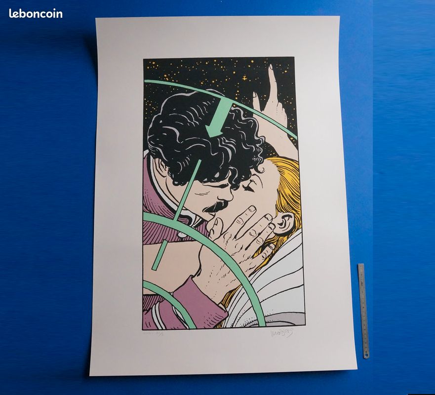 🟩 MOEBIUS 👍 signé SERIGRAPHIE * Major Fatal Malvina le Baiser * 50 ex édition artiste Jean Giraud GIR (image 1)