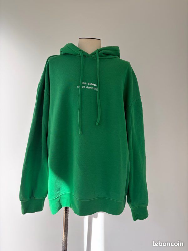 Pull à capuche pour femme Zara UK 10 petit coton vert