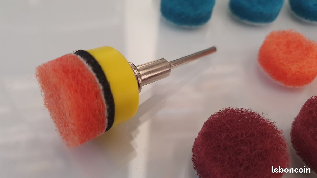 Kit de récurage 25 éponges abrasives rotatives pour mini perceuse type Dremel (image 6)