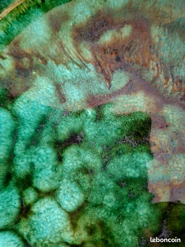 Plat de présentation ceramique vert émeraude Pissareff collpseu objut broc1 (image 3)