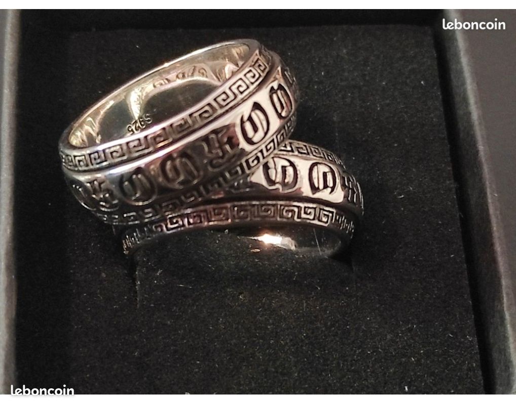 Bague En Argent Massif Ciselée - Taille 54, Occasion, Couleur Argenté