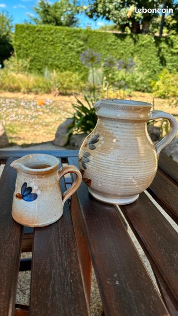 Grès du Marais-Broc à eau-Pot à lait-17cm et 9cm-lave vaisselle-TBE (image 3)