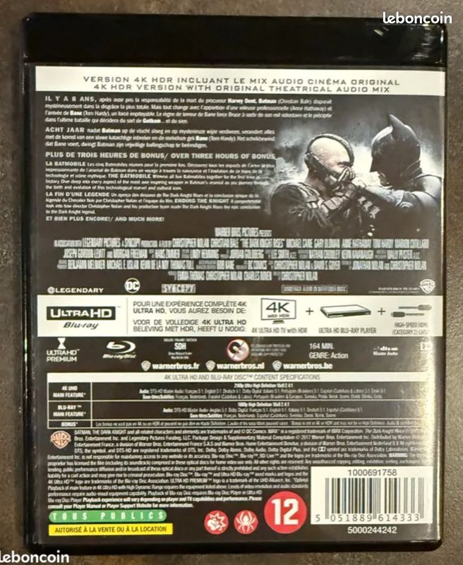The dark knight rises en Blu-ray et Blu-ray bonus (image 2)
