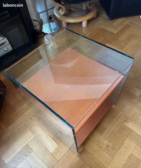 Table basse desserte verre et bois luxe (image 3)
