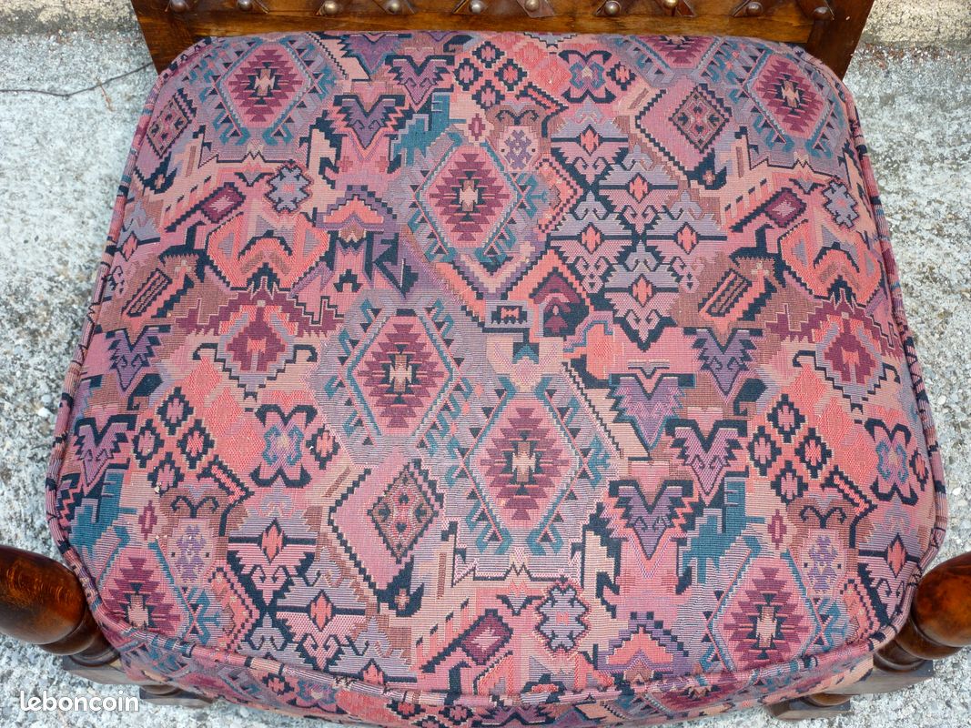 Fauteuil bois/tissus (image 2)
