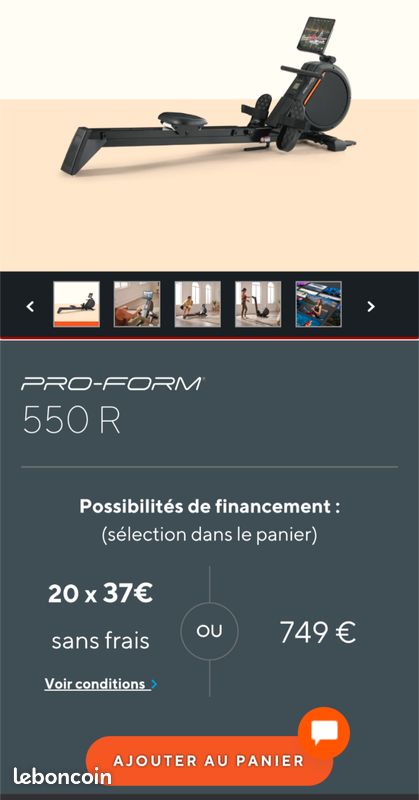 Rameur ProForm Pro Trainer 500 – Fitness – Affichage Uniquement – Neuf