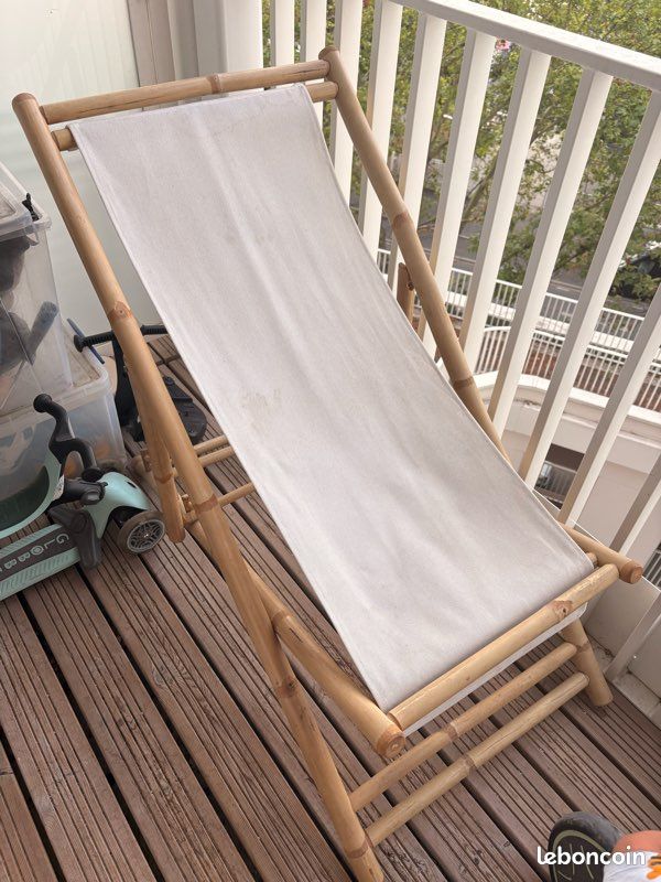 Lot de 2 Transats en Bambou d'Occasion – Style Naturel et Pliable (image 1)