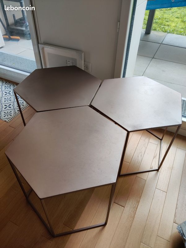 Tables basses hexagonales metal (image 1)