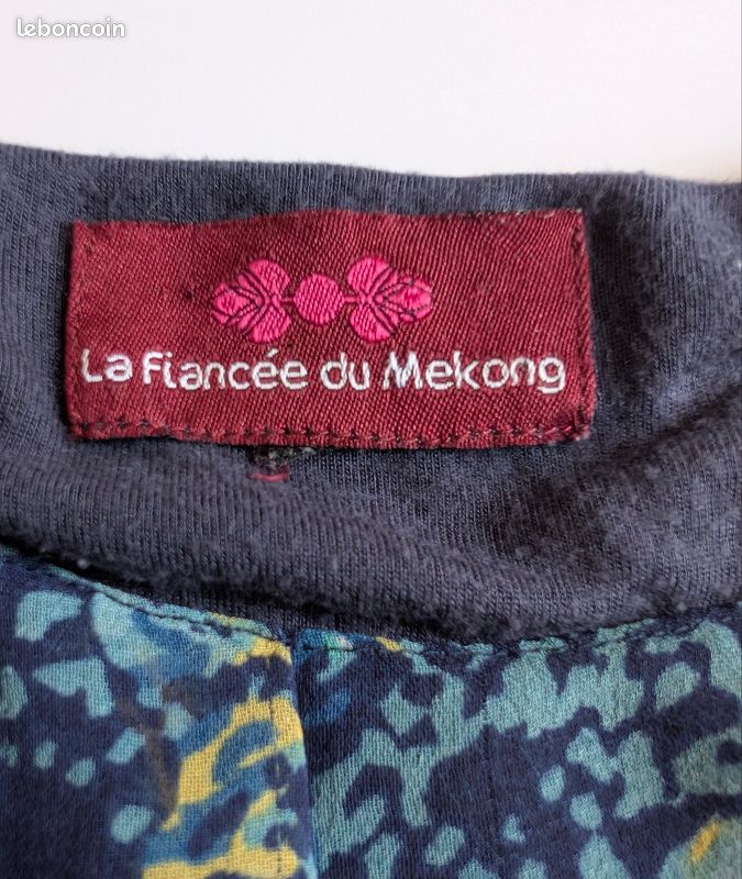 Blouse fluide La Fiancée du Mékong femme – Imprimé bleu – T 42 (image 5)