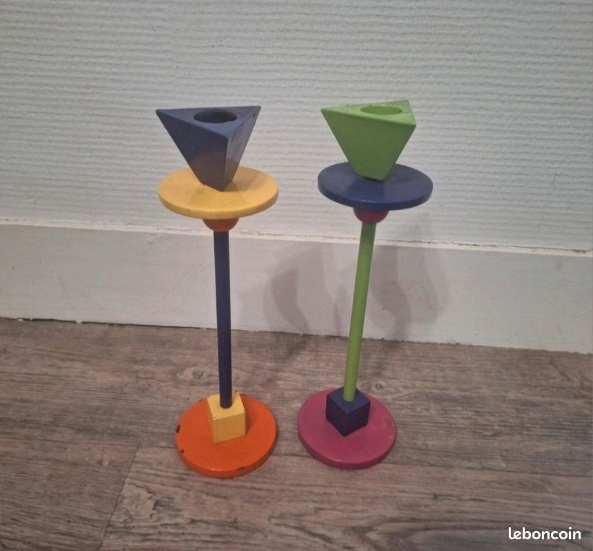 2 bougeoirs collector Ikea Konfetti Anna Efverlund Memphis