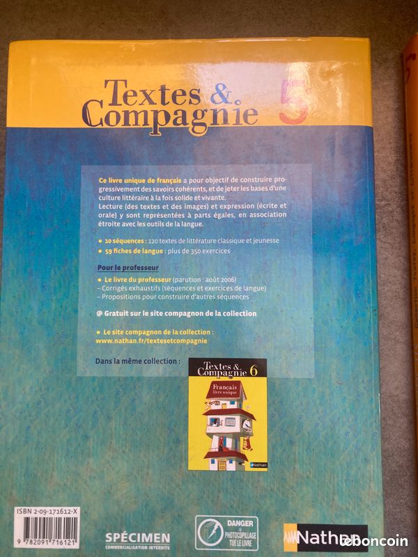 Lot de 3 livres de Français 5ème (image 6)