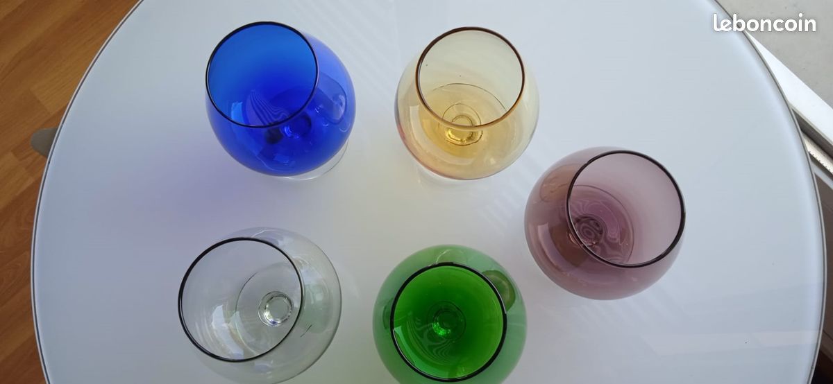 6 verres colorés à cognac (image 4)