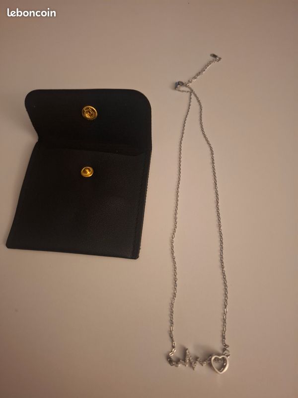 Pendentif Cœur Argent 925 Avec Chaîne 40cm - Neuf Avec Boîte