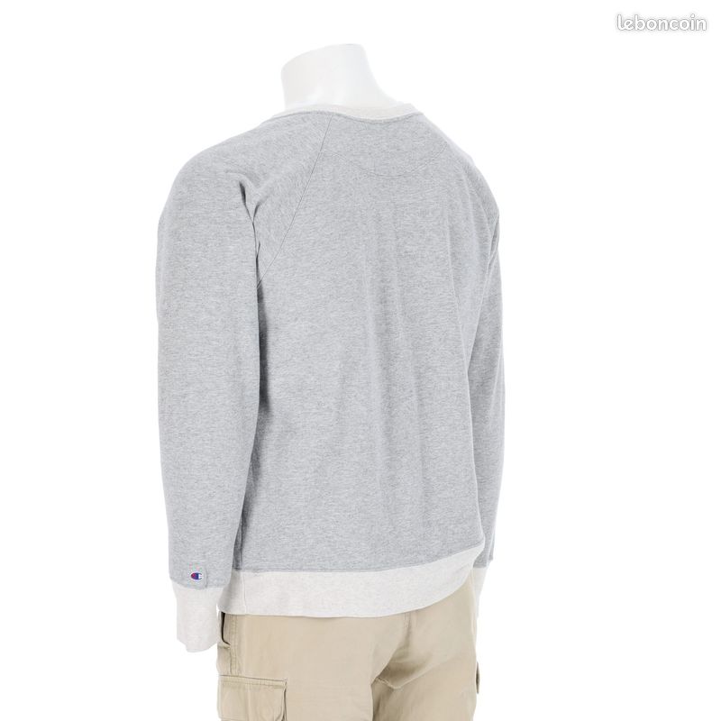 Pull Homme Reigning Champ En Coton Gris Taille XS - Occasion Très Bon état, Coupe Regular, Manches Longues