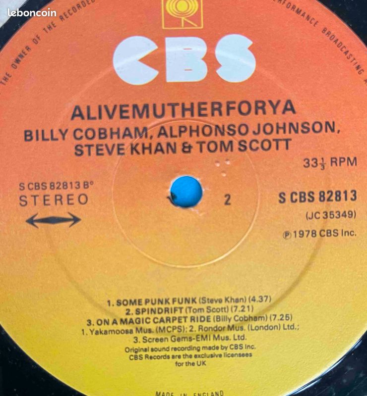 ♥🎼 33t 🇺🇸 Cobham - Johnson - Khan - Scott (Alivemutherforya) ✷ 1978 eo (image 3)