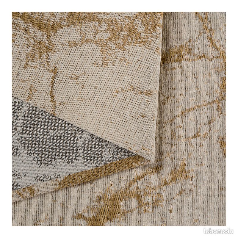 Tapis plat lavable en machine contemporain intérieur Kenya Jaune moutarde 80x300 (image 5)