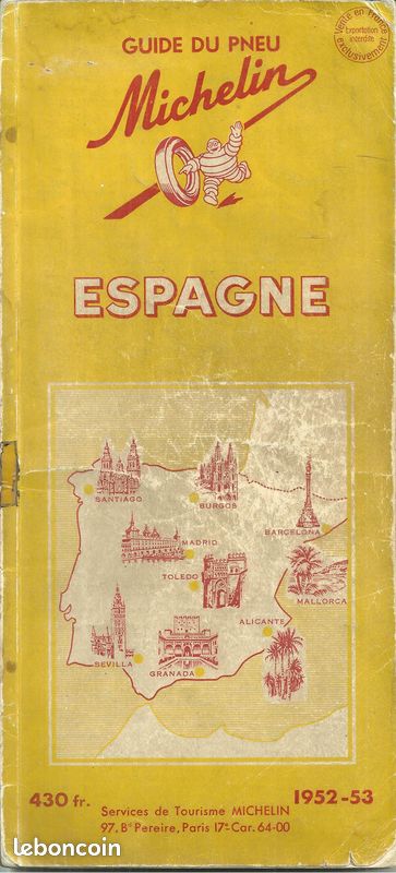 Guide Michelin Espagne 1952-53 / voir descriptif - Collection