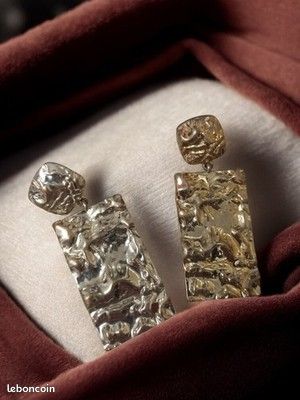 Boucles d'oreilles fantaisie vintage, design rétro, paire ancienne