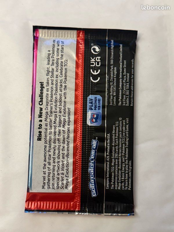 Booster Pokemon Ascended Heroes (M2.5) scellé anglais + 1 carte mystère offerte (image 2)