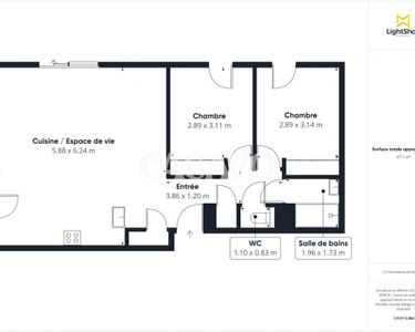 Appartement 260 000 € - 67 m²