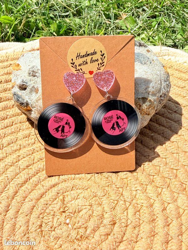 Boucles d oreilles Bruno mars rose (image 7)