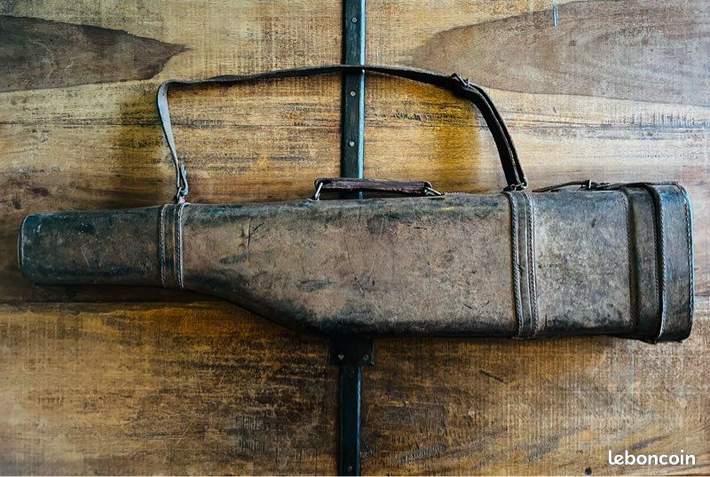 Ancien étui à Fusil De Chasse En Cuir - Fabriqué En France - Jambon