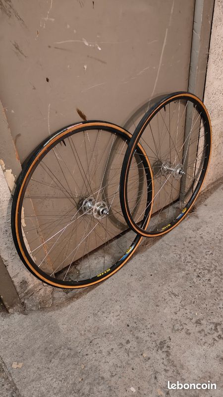 Paire De Roues Campagnolo Record - Jantes Nisi - Pneus Tubulaires Clement - 28" - Eroica
