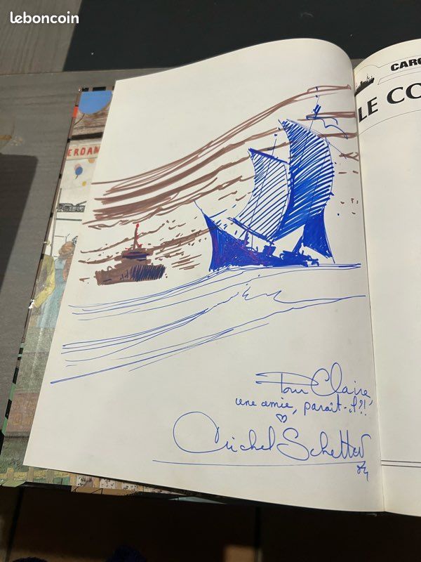 Bd bande dessinée DÉDICACE Cargo Michel schetter Le coffre de box calf 2 Éditions glenat 1984 Arno Juillard Martin Le pique rouge 1984 Glenat le poque rouge 1984 Arno juillard Martin (image 3)