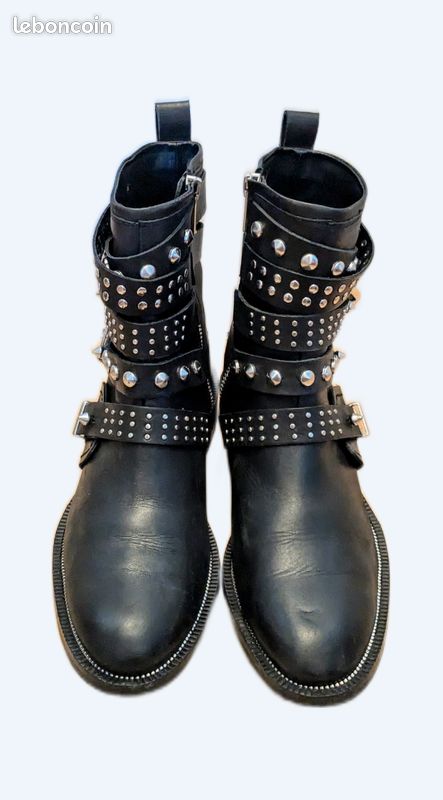 Biker Boots Bottines A Sangles Bottine Sacha Sales