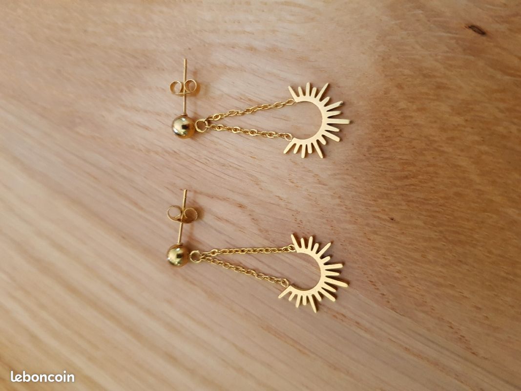 Boucles d'oreilles chics et tendances inox doré (image 5)
