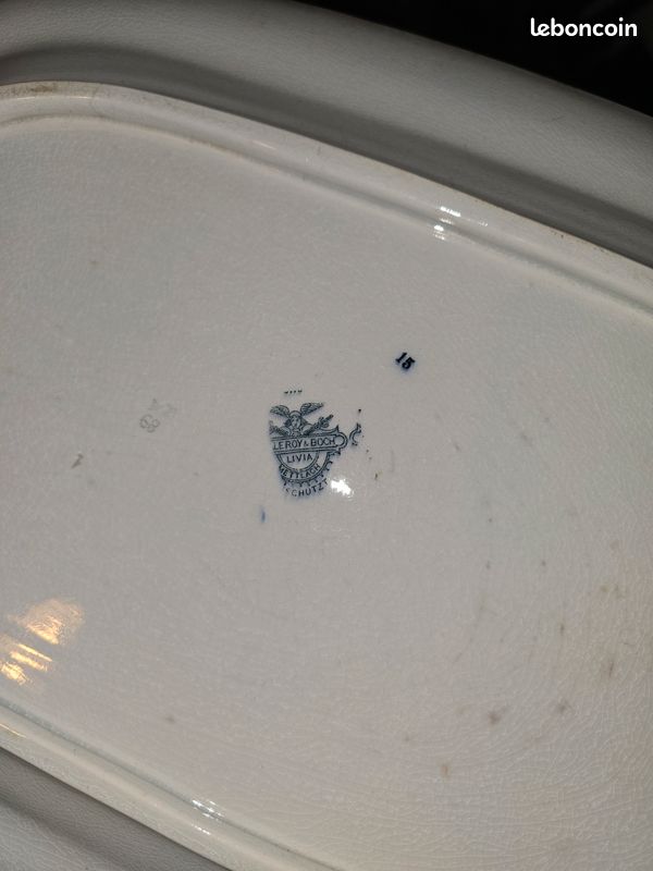 Très ancien plat de présentation fleuri Villeroy et Boch (image 5)