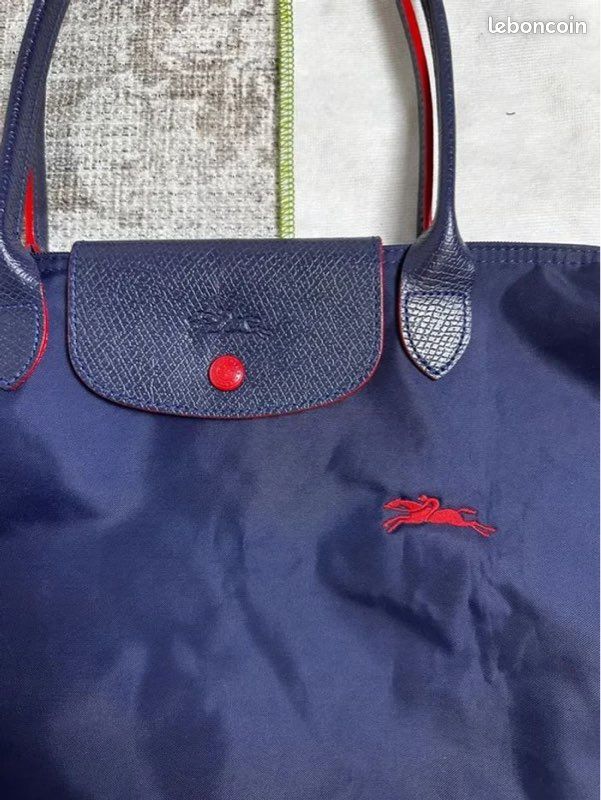Sac Longchamp Le Pliage – Bleu nuit Rouge Accessoires Bagagerie