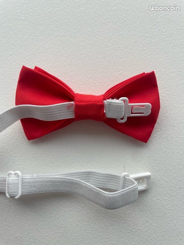 Noeud Papillon Enfant Rouge Clj Charles Le Jeune - Microfibre, 10x5cm, Idéal Pour Mariage