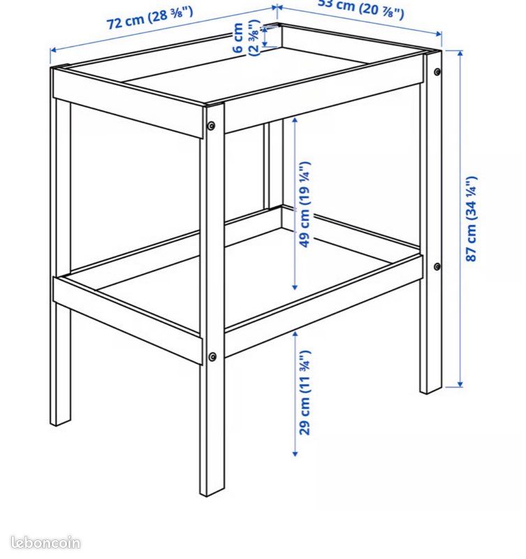 Table à langer +matelas (image 2)