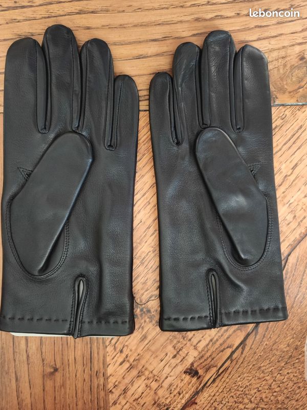 Gants noirs cuir homme Accessoires Bagagerie