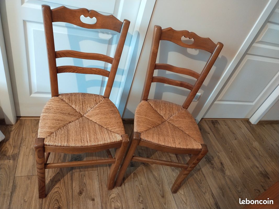 2 chaises hêtre style campagne (image 1)