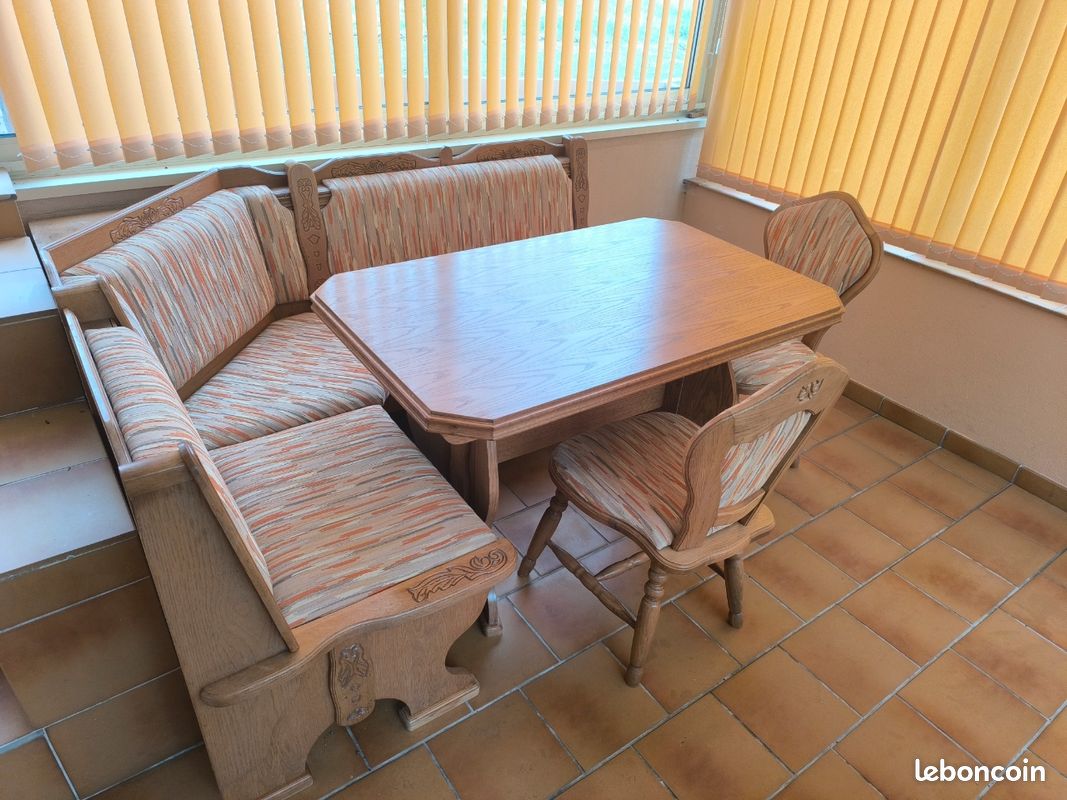 Vends banc de cuisine angle droit coin repas + table + 2 chaises (image 9)